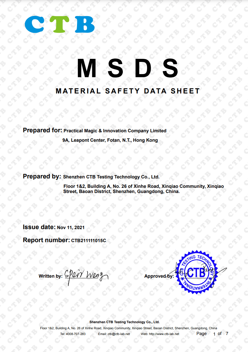 MSDS - PMI Gear