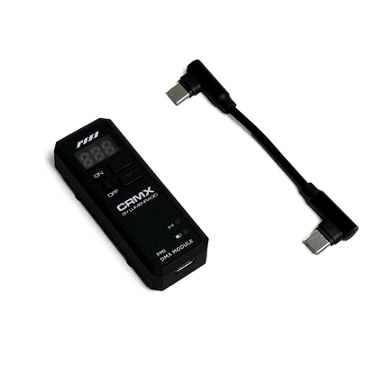LumenRadio CRMX DMX receiver with USB-C cable