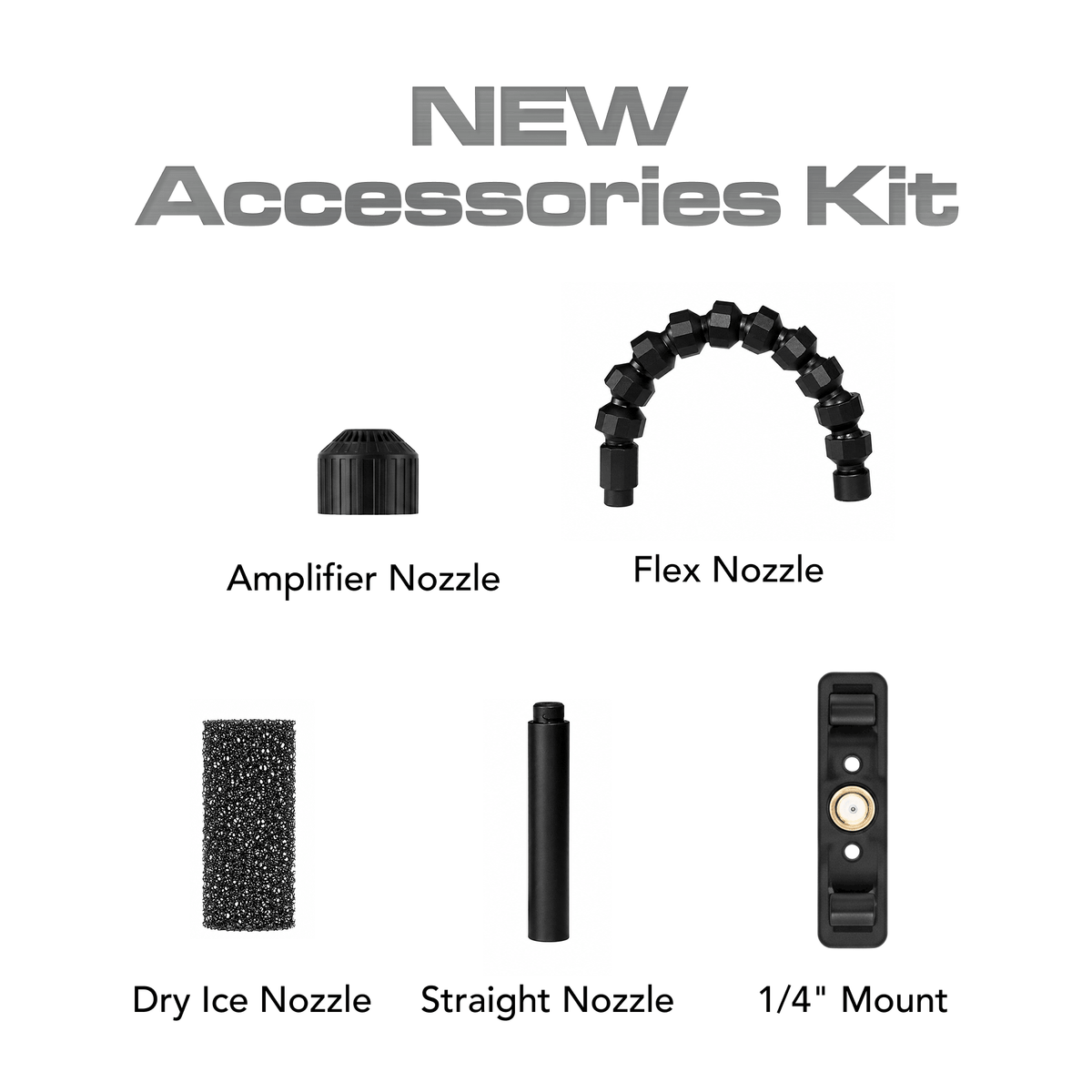 SmokeNINJA PRO V2 accessory kit with amplifier, flex, dry-ice-style and straight nozzles