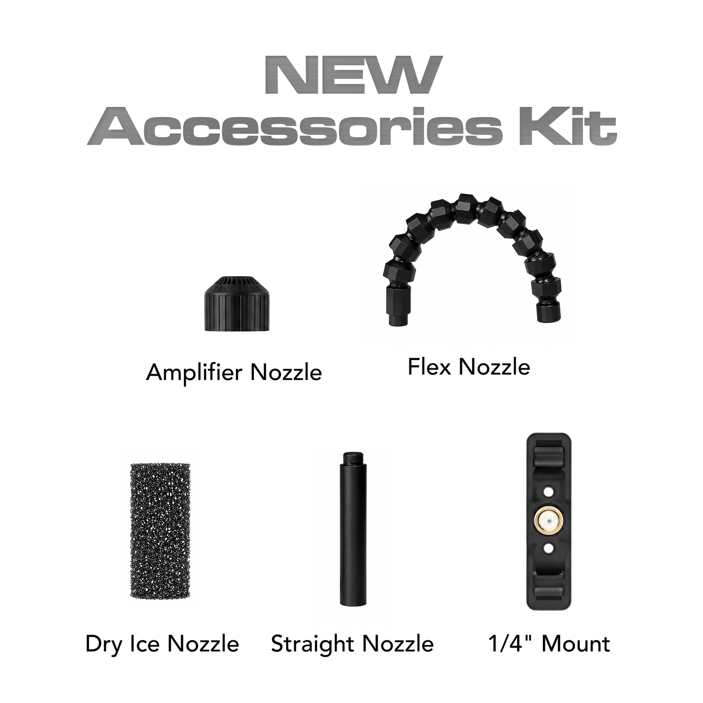 SmokeNINJA PRO V2 accessory kit with amplifier, flex, dry-ice-style and straight nozzles