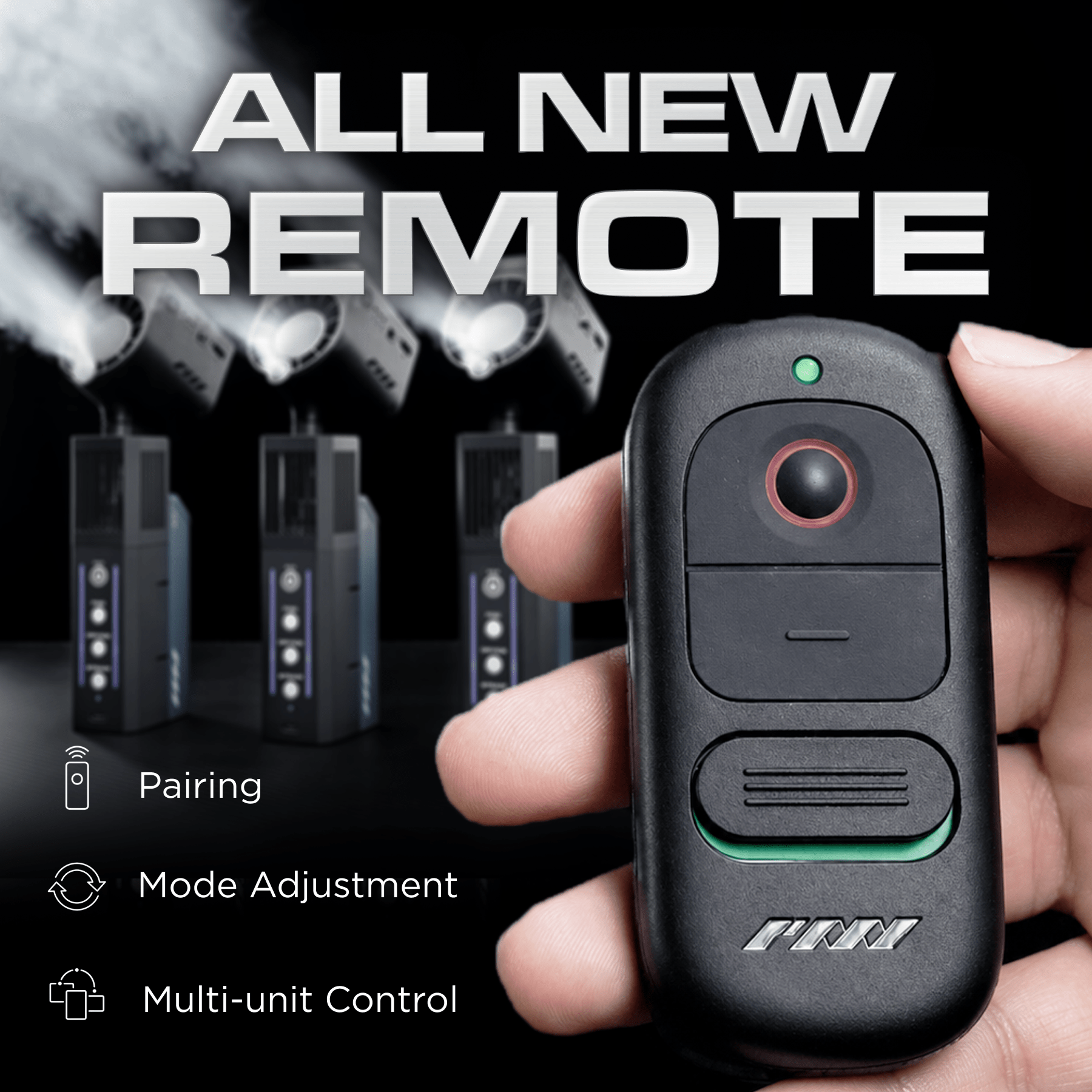 SmokeNINJA PRO V2 remote with pairing, mode adjustment and multi-unit controls