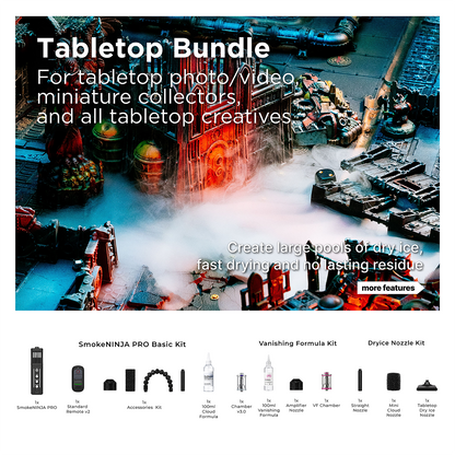 SmokeNINJA PRO V2 Tabletop Bundle for miniature photography and tabletop smoke effects