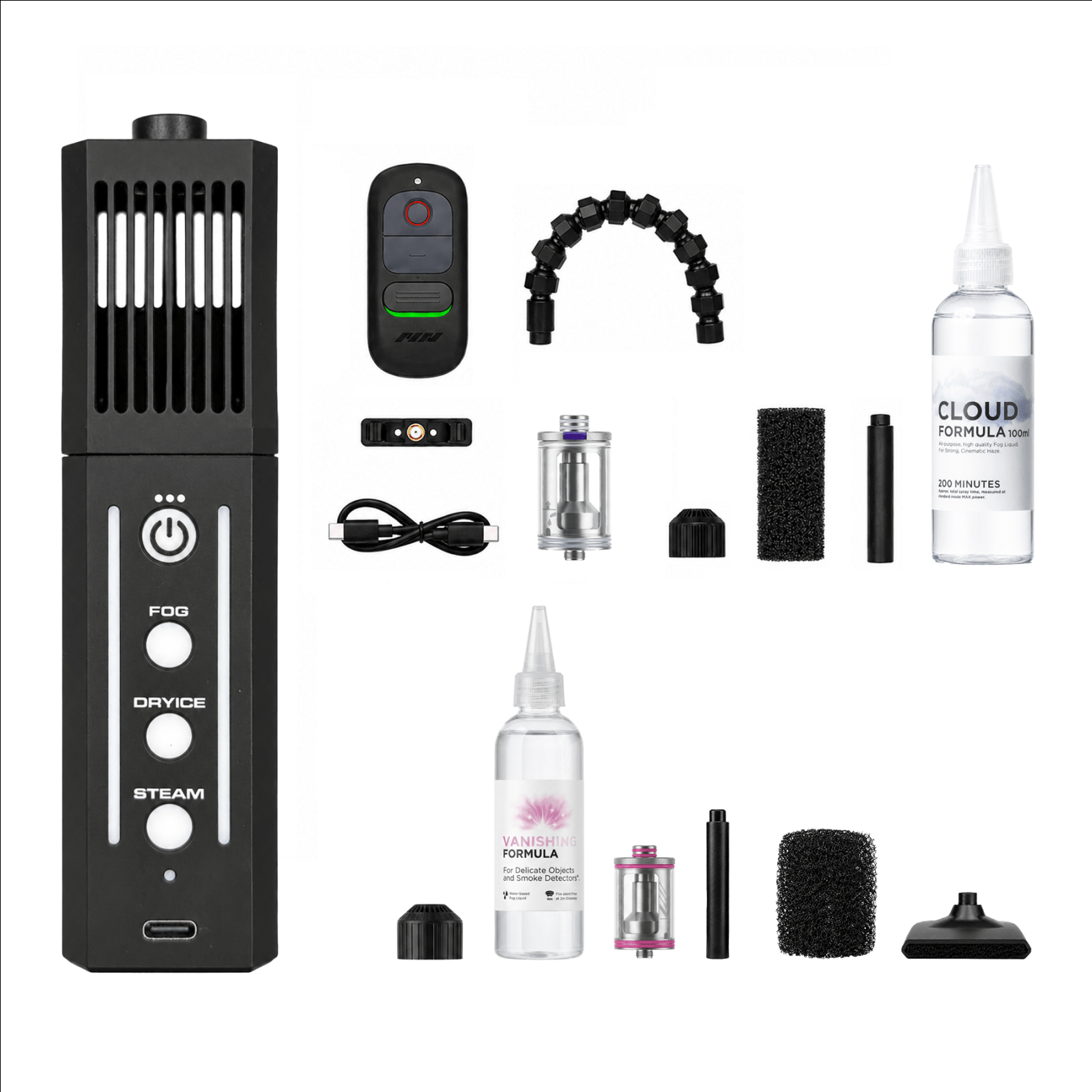 SmokeNINJA PRO V2 Tabletop Bundle with Vanishing Formula and dry-ice-style nozzles